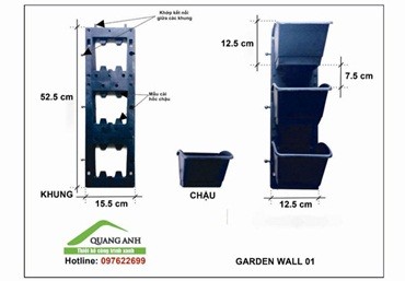 Module trồng rau tường đứng QA03 – 04 giá rẻ – công ty Quang Anh Hà Nội
